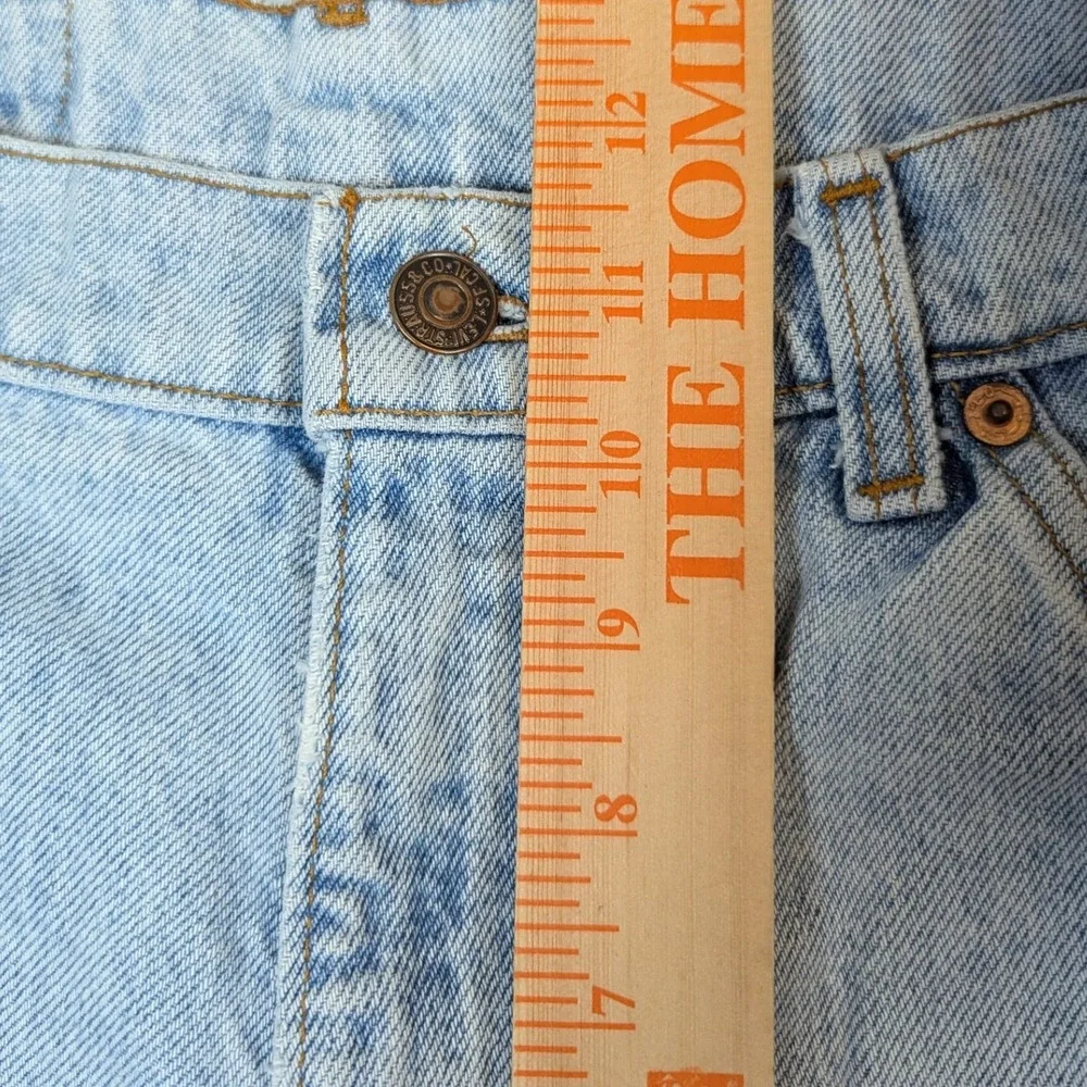 Vintage Levis 550 Relaxed Fit Denim Shorts Light Wash Orange Tab Mens 34 Blue